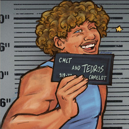 Tedros from The School for Good and Evil, posed like Ken from The Barbie Movie